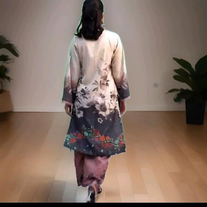 2PC Dhanak Printed Suit (Shirt & Plazo)