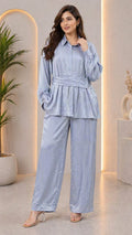 Women’s Silk Cord Set with Belt – Stylish Co-Ord Outfit