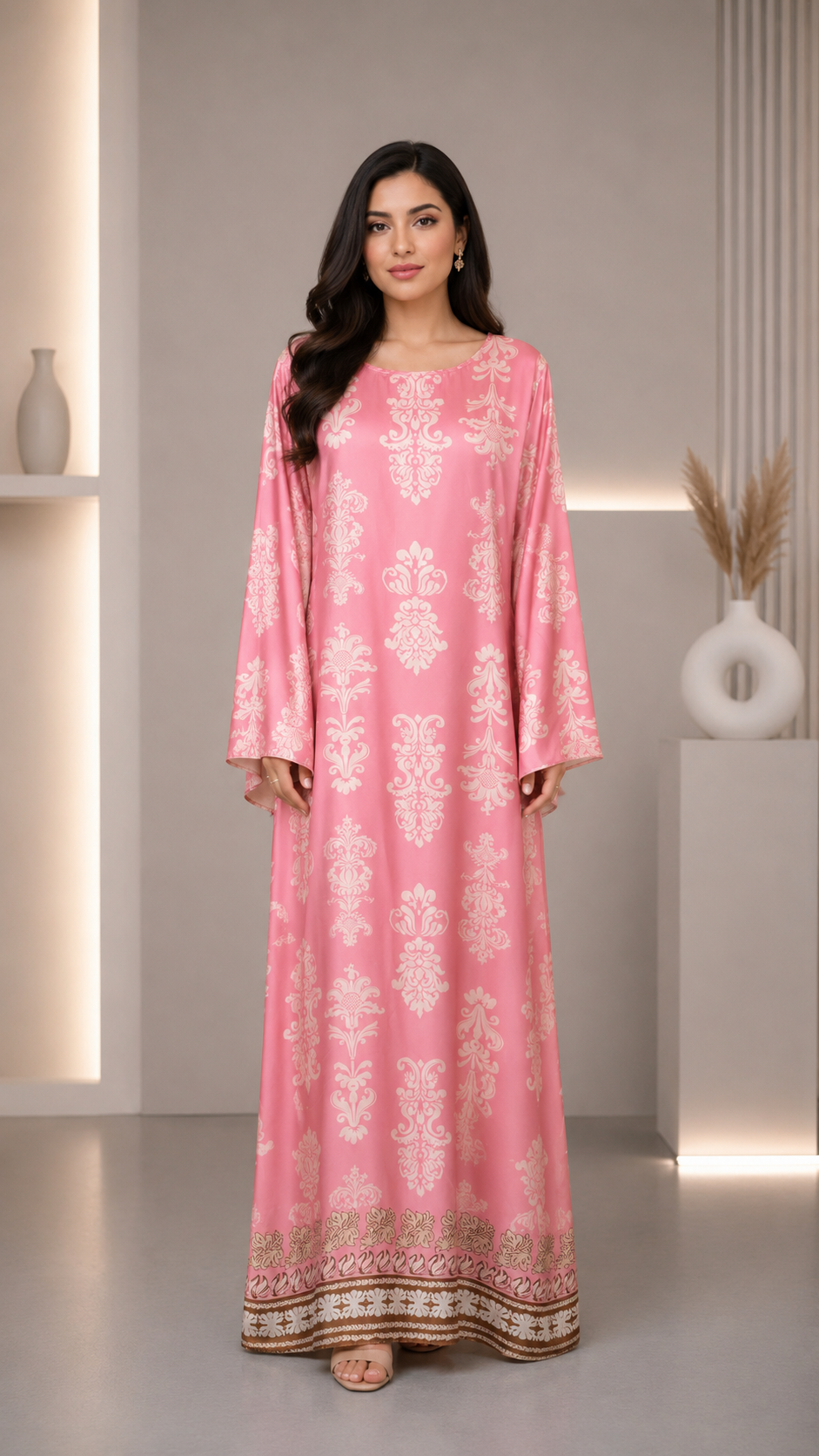 Women’s Silk Maxi Dress – Lace-Up Corset Back