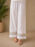 Summer Cotton Embellished Trousers (white)