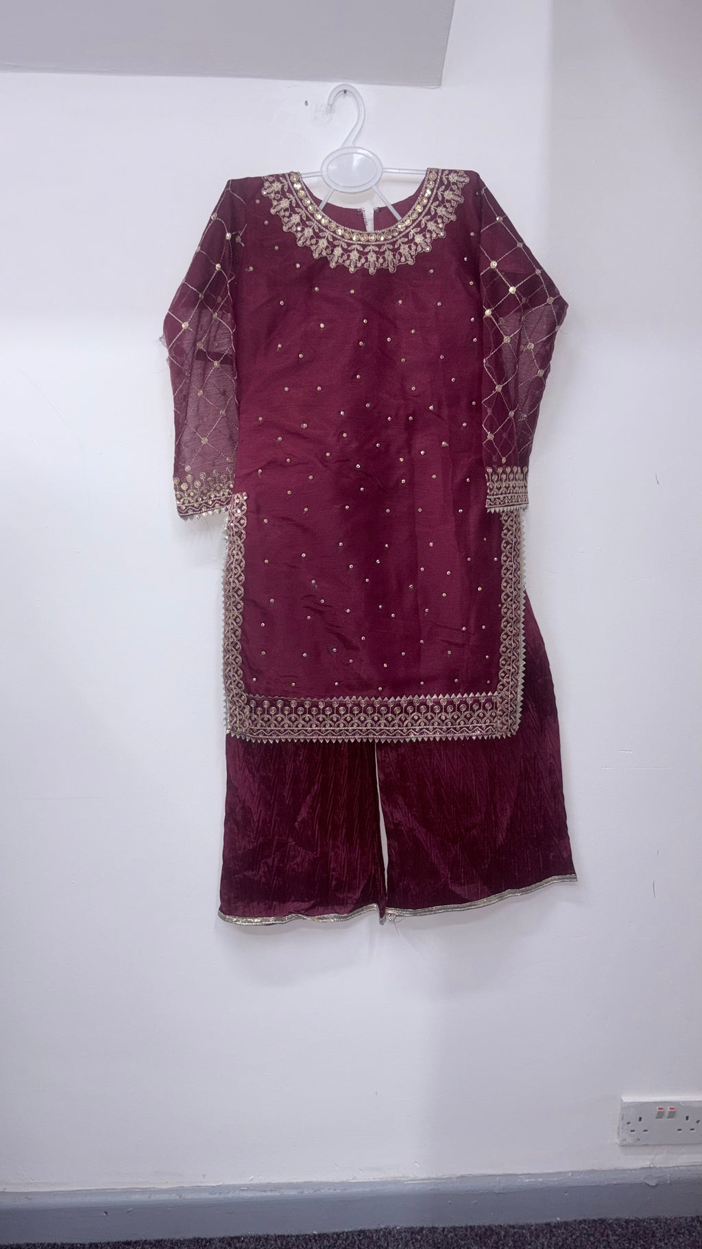Kids 2-Piece Organza Fully Embroidered Shalwar Kameez
