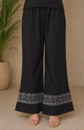 Summer Cotton Embellished Trousers (Black)