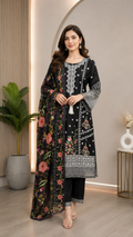 Twin in Style with Your Little One – Soft -Summer-Ready in Black & White 💖” women shalwar kameez