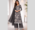 Linen Printed 3-Piece Suit with Palazzo