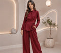 Women’s Maroon Silk Cord Set with Belt – Stylish Co-Ord Outfit