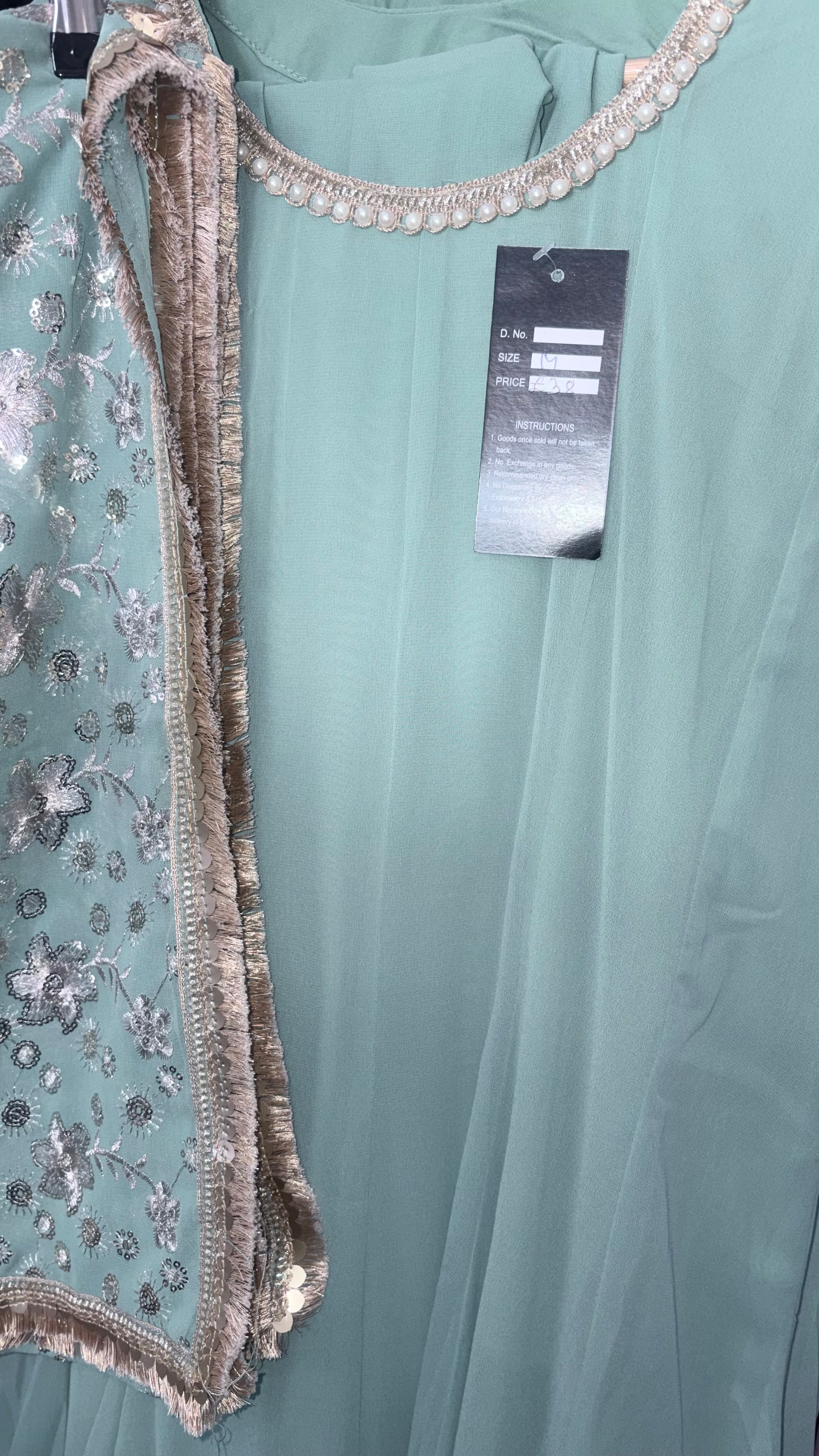 Luxury Chiffon Embroidered Maxi Suit with Sequins Dupatta