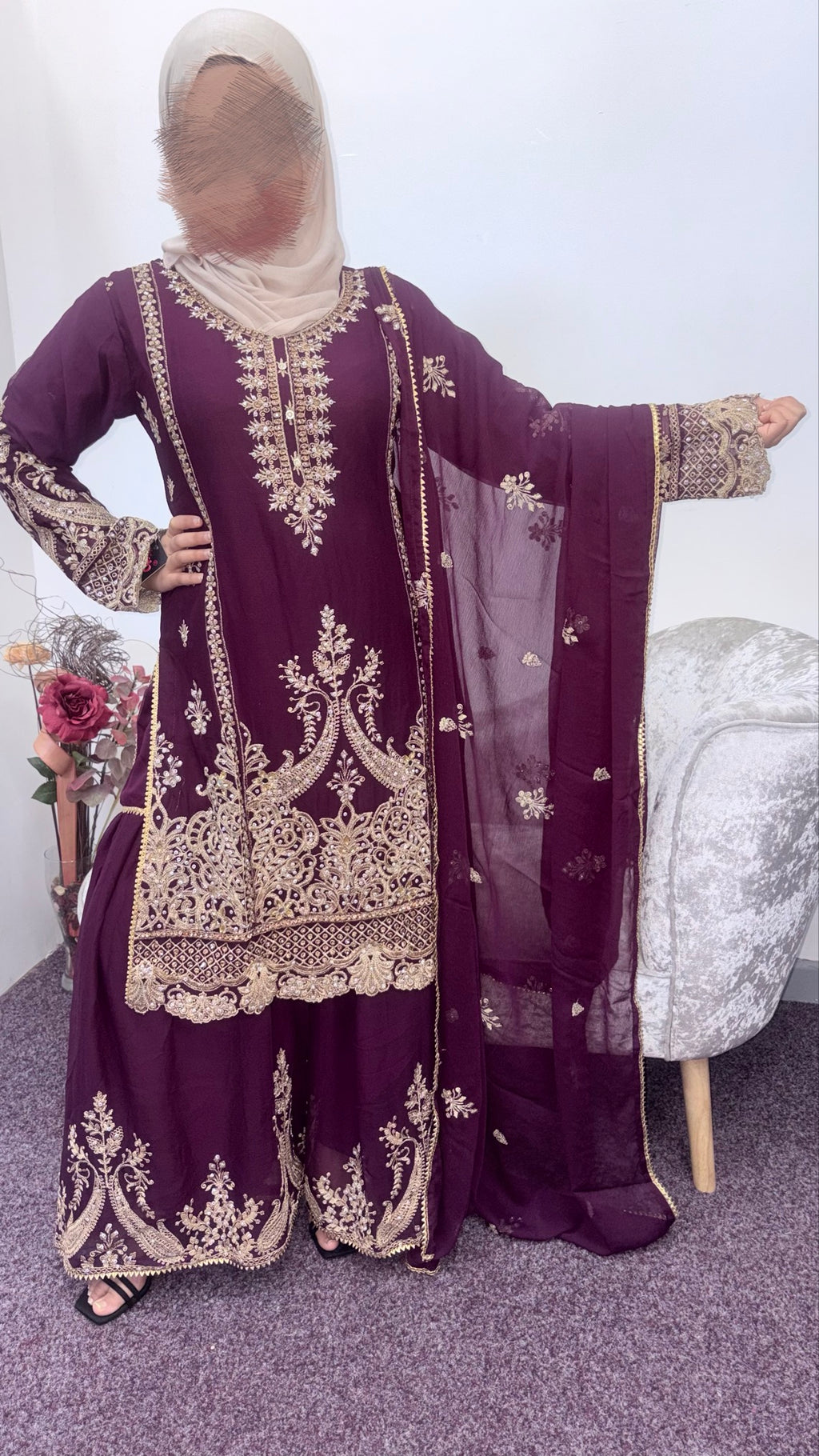Shazaib chiffon garara suit