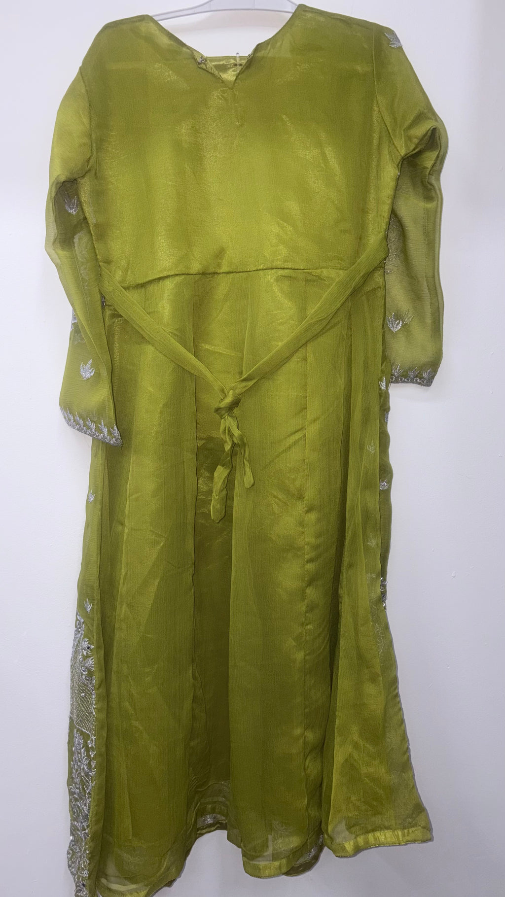 Kids 2-Piece Chiffon Embroidered Frock with Trousers