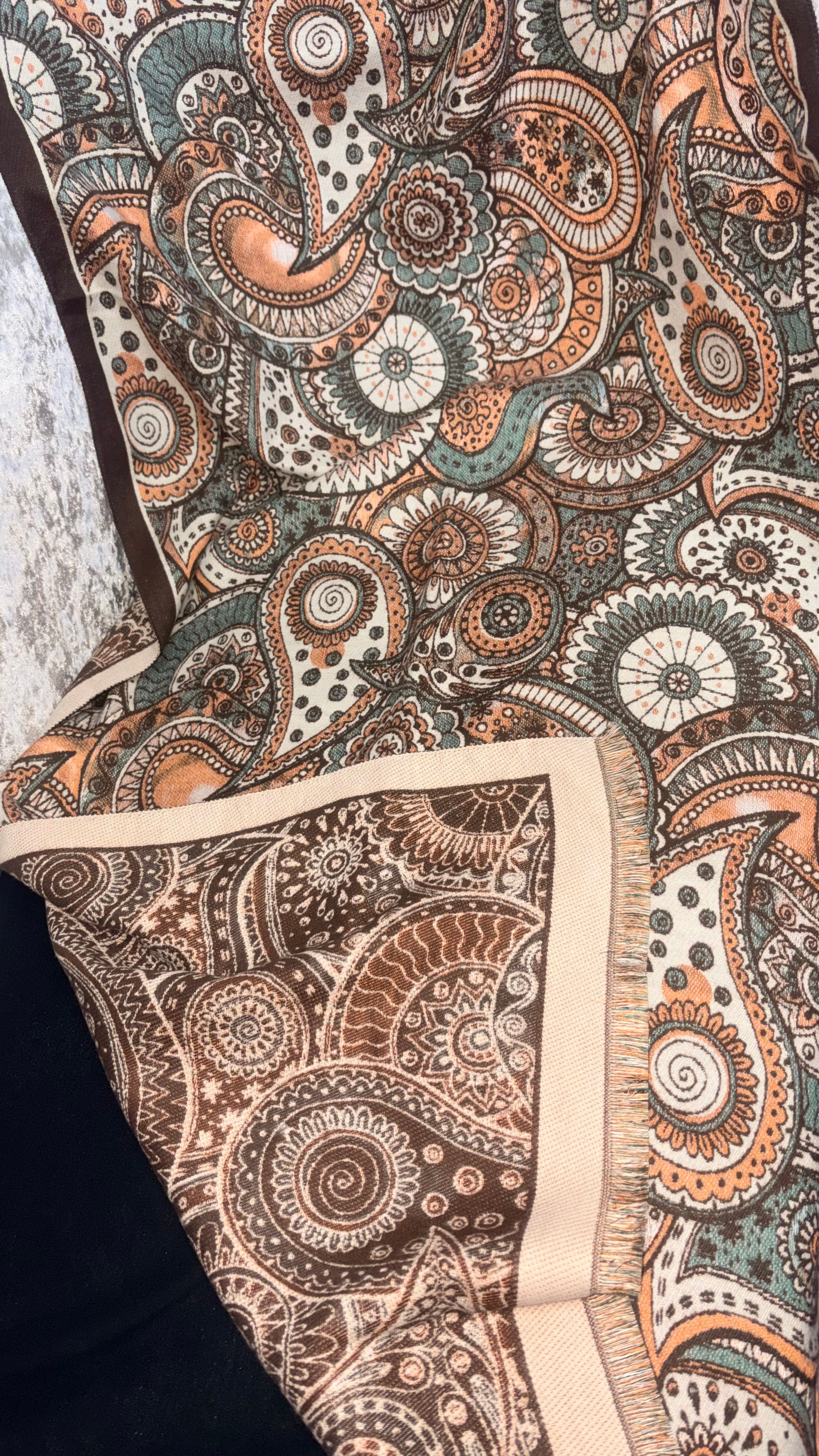 Cashmere Wool Multicolour Printed Scarf