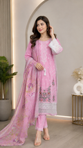 Twin in Style with Your Little One – Soft Summer-Ready in Baby Pink & White 💖” women shalwar kameez