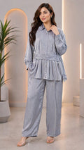 Women’s Silk Cord Set with Belt – Stylish Co-Ord Outfit