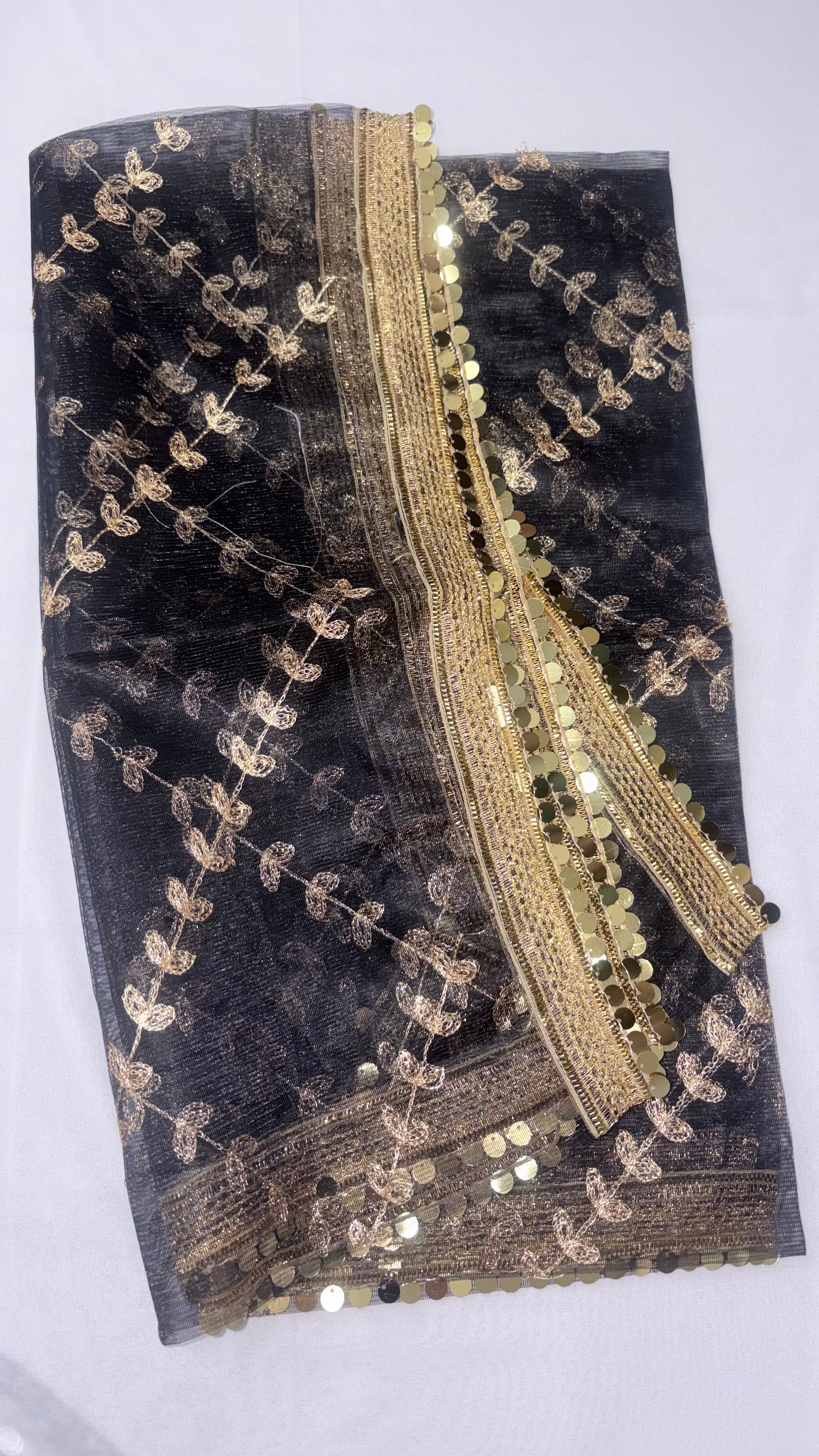 Fancy Net Dupatta with Embroidery & Gota Work