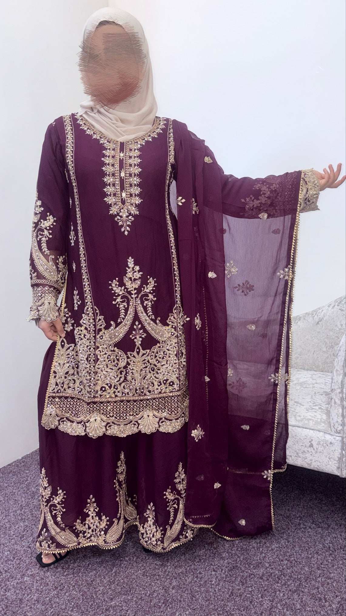 Shazaib chiffon garara suit