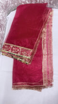 Qabool He Net Dupatta – Red & Gold Embroidered with Gota Work