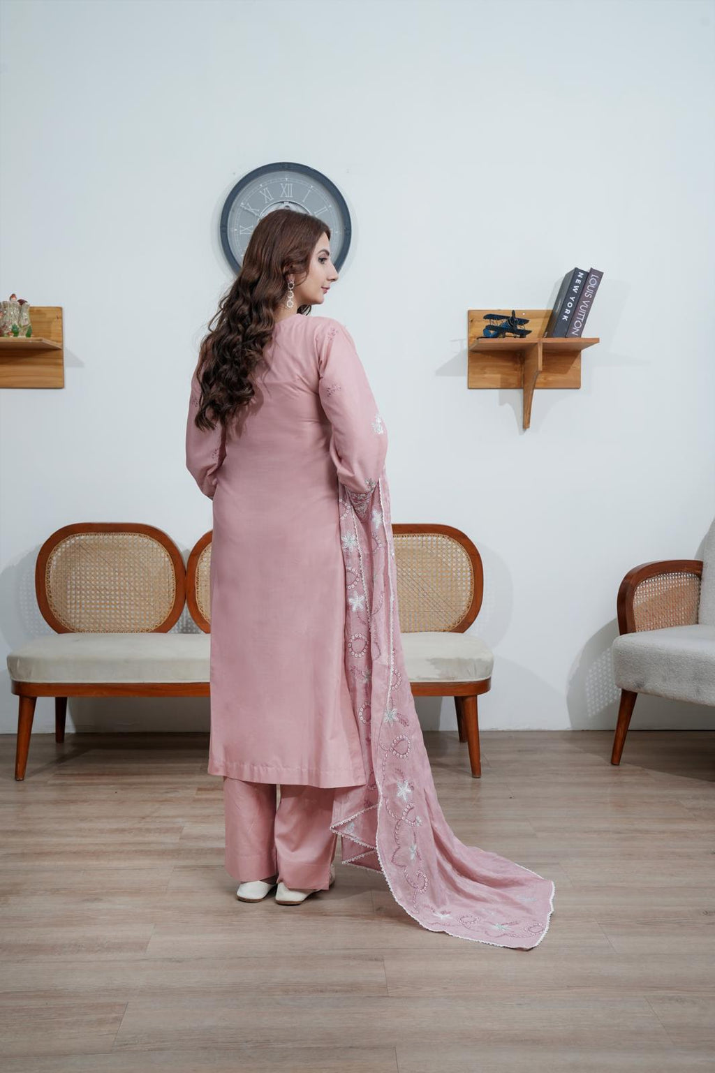 Attire designer  3 peice cotton embroidered suits with embroidered dupatta